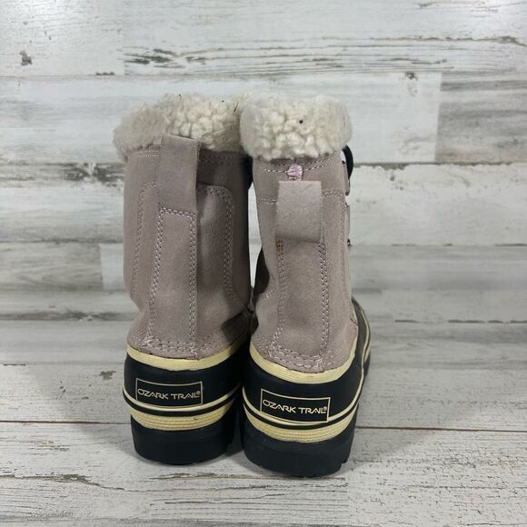 Ozark Trail‎ Womens Griz 09 Black Taupe Lace Up Round Toe Snow Duck Boots Size 6 - Picture 3 of 9